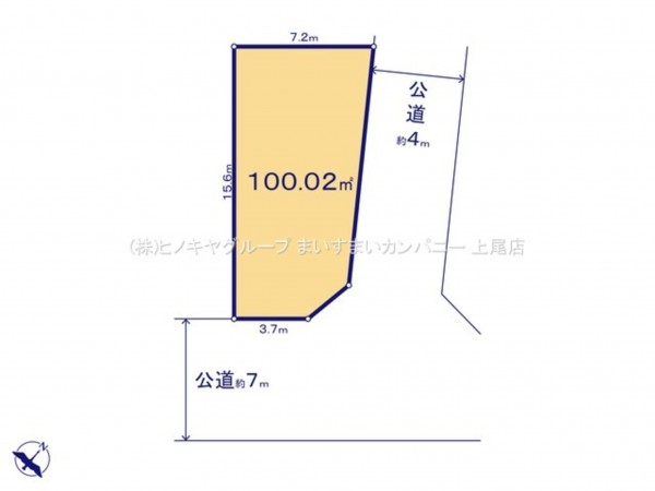 上尾市春日、土地の間取り画像です