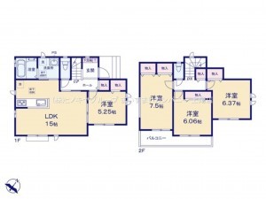 桶川市大字上日出谷、新築一戸建ての間取り画像です