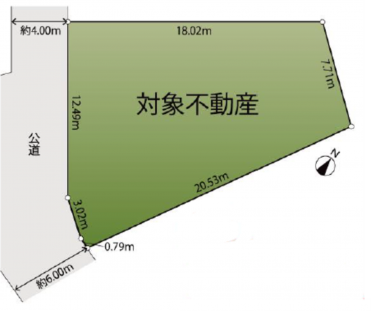 桶川市鴨川、土地の間取り画像です