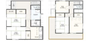 桶川市大字小針領家、中古一戸建ての間取り画像です