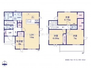 上尾市大字大谷本郷、新築一戸建ての間取り画像です