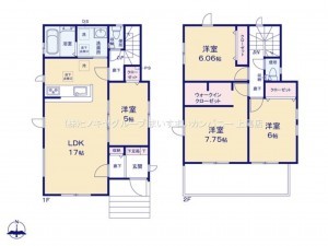 上尾市大字大谷本郷、新築一戸建ての間取り画像です