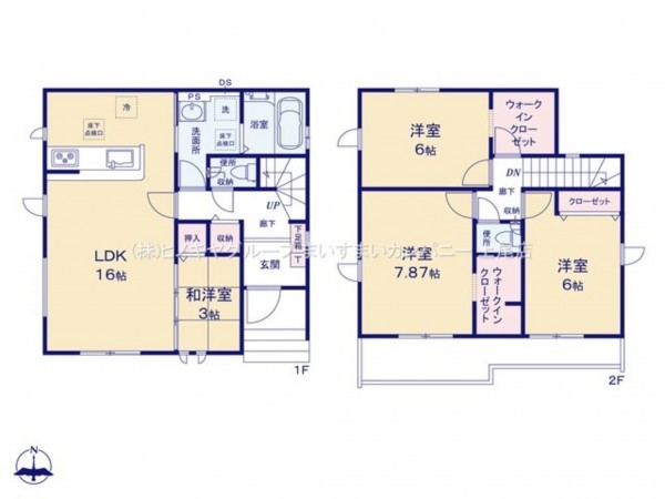 上尾市大字大谷本郷、新築一戸建ての間取り画像です
