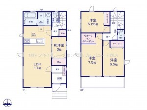 上尾市大字大谷本郷、新築一戸建ての間取り画像です