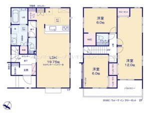 上尾市二ツ宮、新築一戸建ての間取り画像です