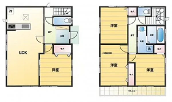 上尾市小泉、中古一戸建ての間取り画像です
