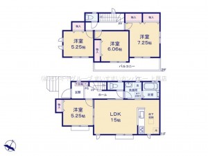 桶川市大字坂田、新築一戸建ての間取り画像です