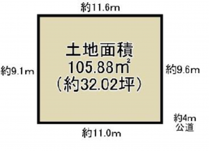 上尾市大字瓦葺、土地の間取り画像です