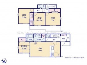 桶川市末広、新築一戸建ての間取り画像です