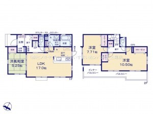 桶川市大字坂田、新築一戸建ての間取り画像です