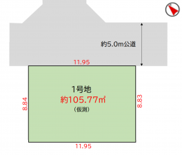 上尾市二ツ宮、土地の間取り画像です