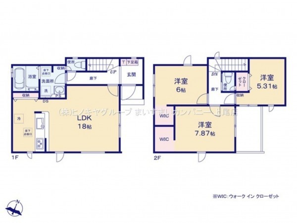 上尾市小泉、新築一戸建ての間取り画像です