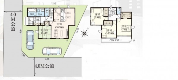 上尾市小泉、新築一戸建ての間取り画像です