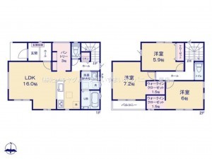 桶川市上日出谷南、新築一戸建ての間取り画像です