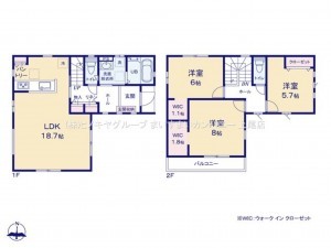 桶川市上日出谷南、新築一戸建ての間取り画像です