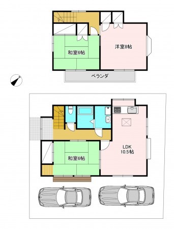 上尾市大字原市、中古一戸建ての間取り画像です