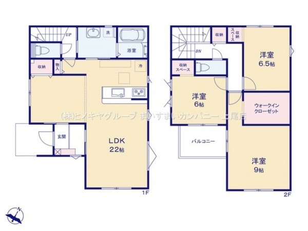 上尾市小泉、新築一戸建ての間取り画像です