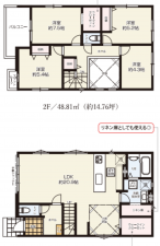 桶川市泉、新築一戸建ての間取り画像です