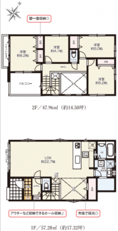 桶川市泉、新築一戸建ての間取り画像です