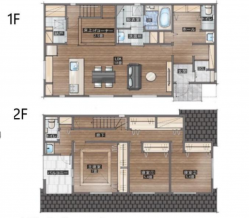 上尾市本町、中古一戸建ての間取り画像です