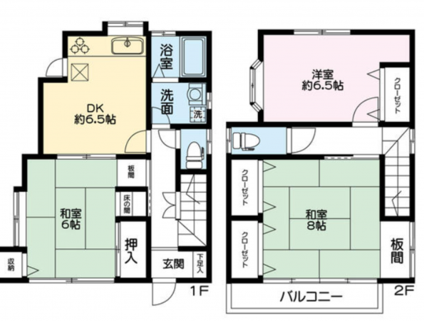 上尾市大字原市、収益物件/住宅の間取り画像です