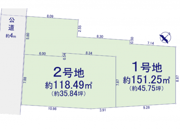 上尾市大字原市、土地の間取り画像です