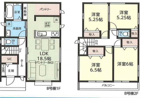 上尾市大字上尾下、新築一戸建ての間取り画像です