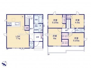 桶川市末広、新築一戸建ての間取り画像です