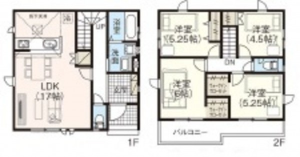 桶川市末広、新築一戸建ての間取り画像です