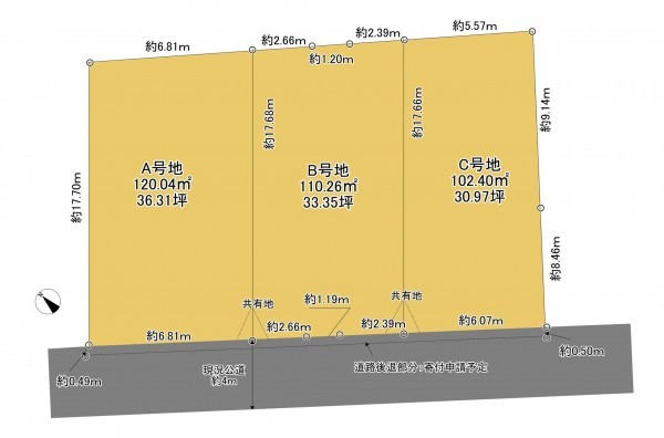 上尾市西宮下、土地の間取り画像です