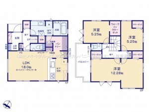 桶川市上日出谷南、新築一戸建ての間取り画像です