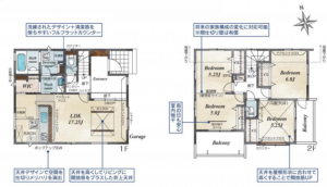 上尾市大字瓦葺、新築一戸建ての間取り画像です
