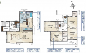 上尾市大字瓦葺、新築一戸建ての間取り画像です