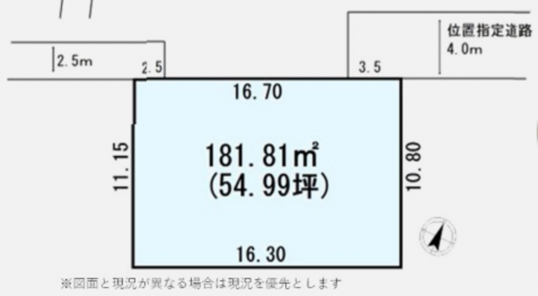 上尾市本町、土地の間取り画像です