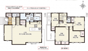 上尾市大字今泉、新築一戸建ての間取り画像です