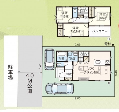 上尾市西宮下、新築一戸建ての間取り画像です