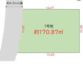 上尾市大字瓦葺、土地の間取り画像です