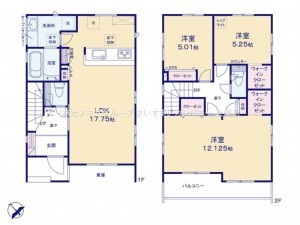 上尾市浅間台、新築一戸建ての間取り画像です