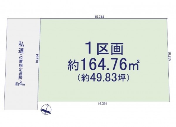 上尾市弁財、土地の間取り画像です