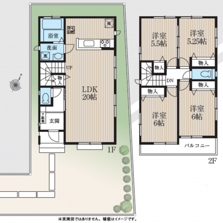 上尾市大字上、中古一戸建ての間取り画像です