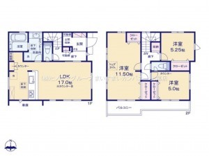 桶川市泉、新築一戸建ての間取り画像です