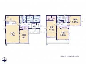 桶川市大字下日出谷、新築一戸建ての間取り画像です