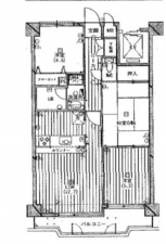 桶川市西、マンションの間取り画像です