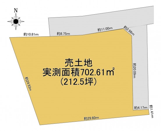 比企郡吉見町大字黒岩、土地の間取り画像です
