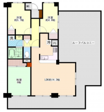 桶川市西、マンションの間取り画像です