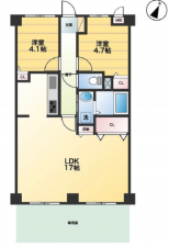 桶川市寿、マンションの間取り画像です