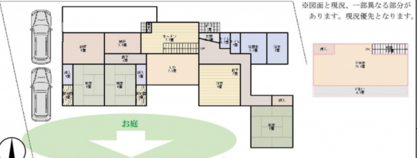 上尾市大字平方、中古一戸建ての間取り画像です