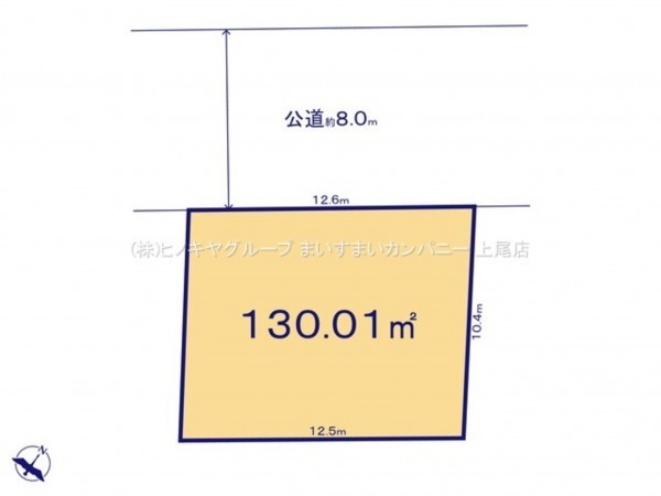 上尾市浅間台、土地の間取り画像です