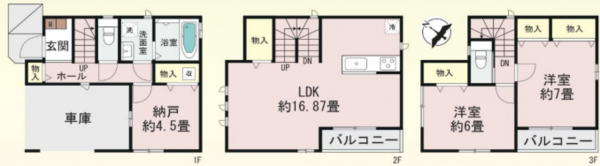 上尾市谷津、新築一戸建ての間取り画像です