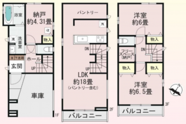 上尾市谷津、新築一戸建ての間取り画像です
